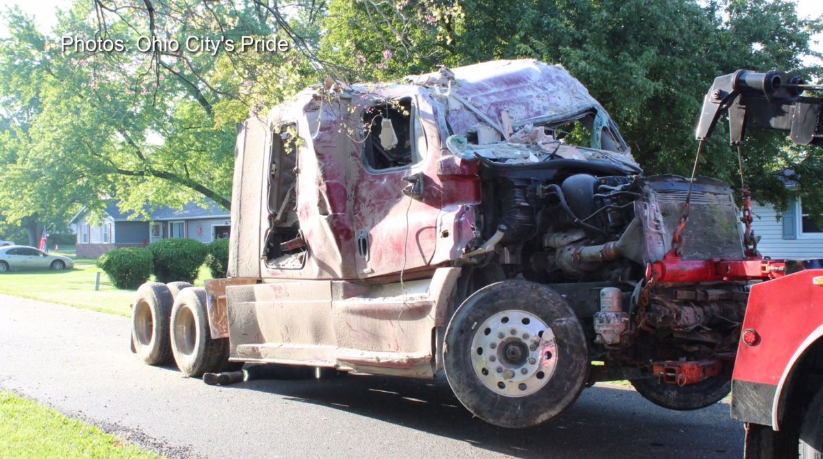 Police say the homeowner thought lightning struck their home but later found a semi had crashed into it.  