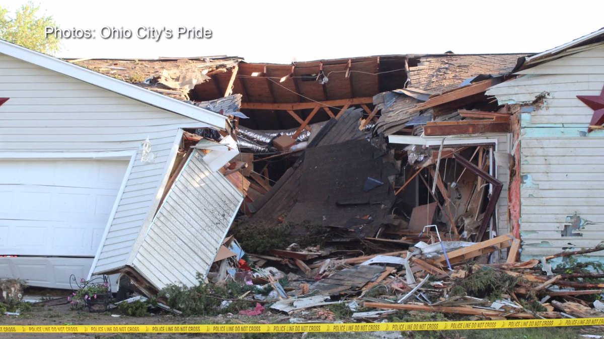 Police say the homeowner thought lightning struck their home but later found a semi had crashed into it.  