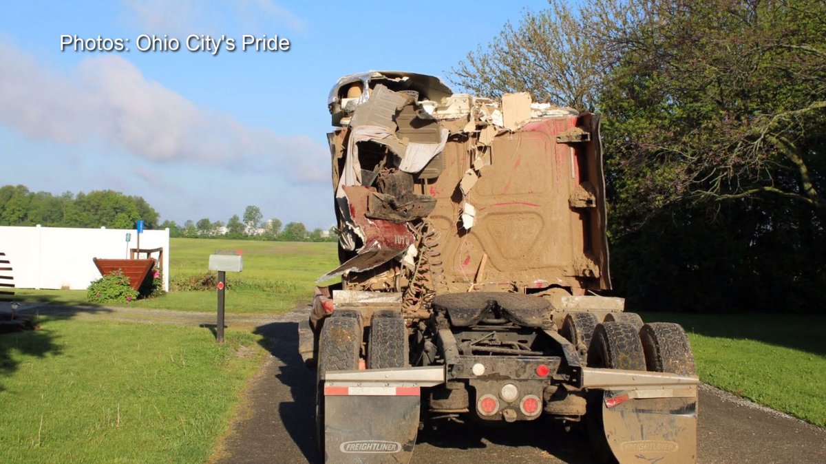 Police say the homeowner thought lightning struck their home but later found a semi had crashed into it.  