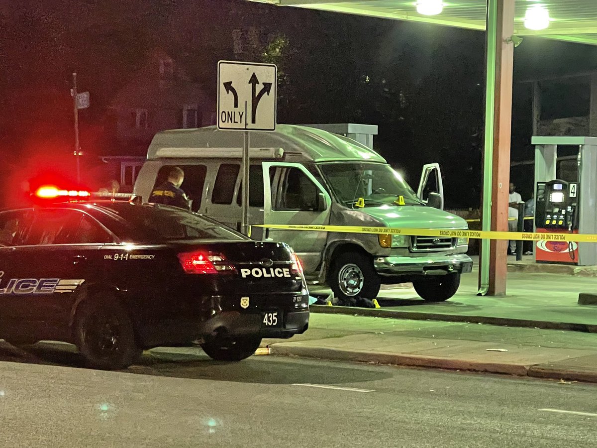 Fatal Shooting on Miles Road at E116th at the EZ Stop. The victim was shot by this van at the gas pumps. Cleveland Police are investigating. Coroner is in route