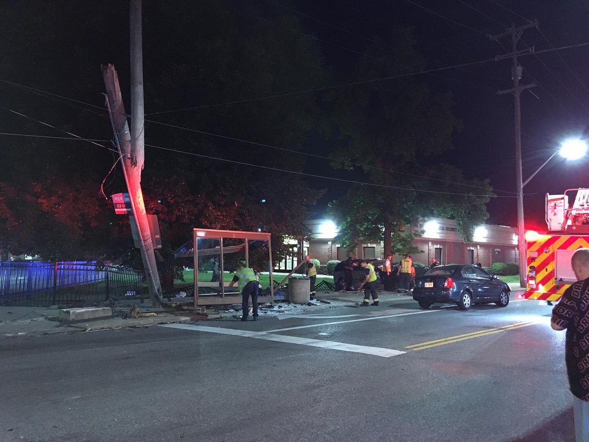 And another spectacular accident on the west side tonight early this morning, at West 73rd and Lorain Avenue. It appears the Cadillac Escalade SUV came in contact with a small four-door