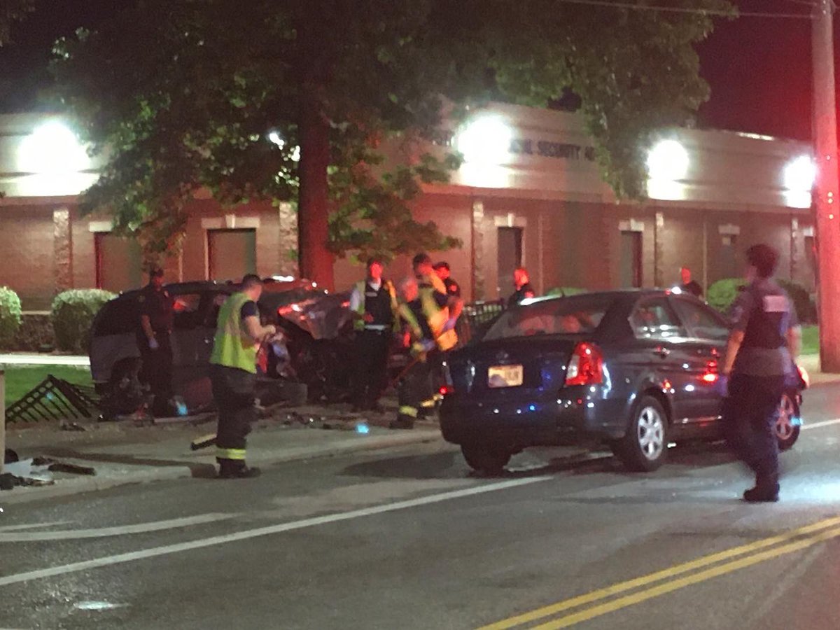 The car took out the Traffic Control Box which was throwing about 75 to 100 feet, the power pole, the bus shelter and a lot of the fencing in front of the Social Security Administration office