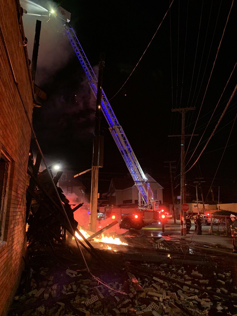 2 Alarm Fire at W.46/Clark in 4th Battalion. Auto Parts Store. Elevated alarm brings 13 Fire Companies and 50 firefighters to the scene. Partial building collapse. No injuries reported