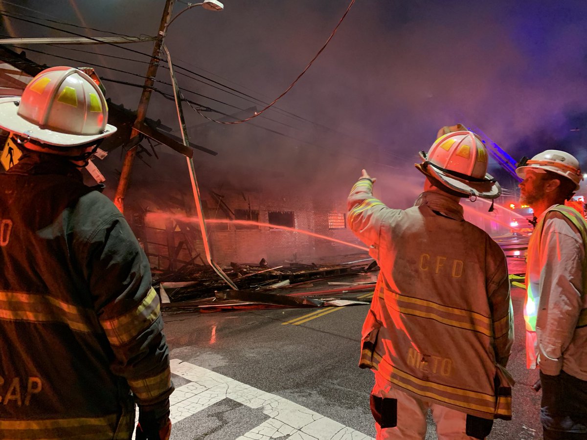 2 Alarm Fire at W.46/Clark in 4th Battalion. Auto Parts Store. Elevated alarm brings 13 Fire Companies and 50 firefighters to the scene. Partial building collapse. No injuries reported