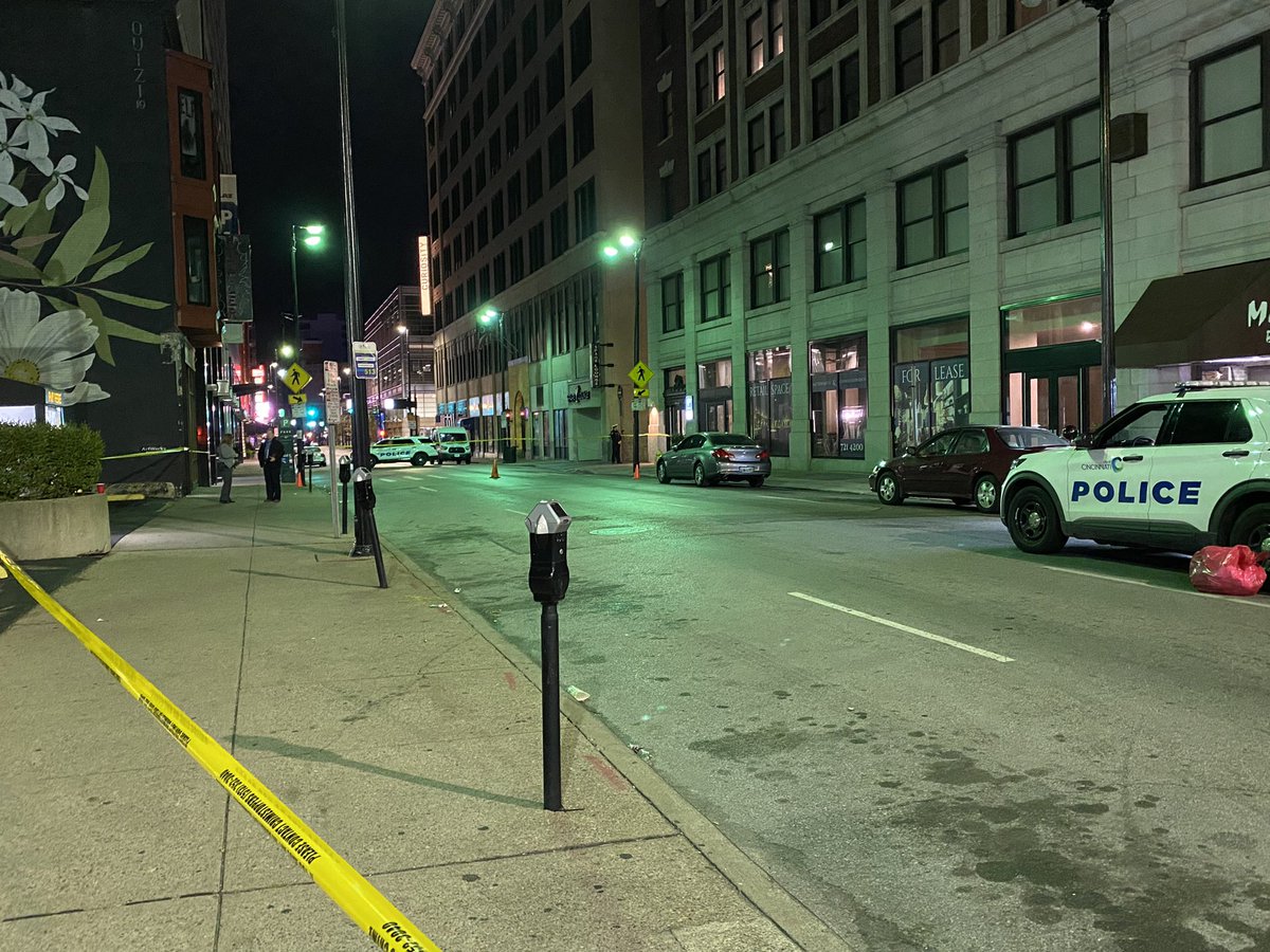 2 people injured after a shooting on 7th Street early a.m. in downtown Cincinnati. One male transported in an ambulance to UC Medical Centerone female taken to UCMC in a private vehicle