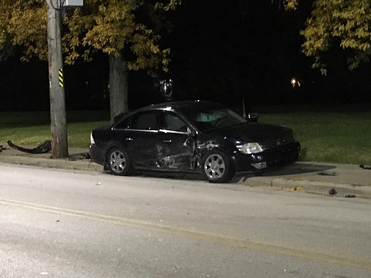 2 car mva at 75th and Kinsman Avenue a little after 2 AM Sat morning, the heavily damaged car was evading another accident and the other car swerved to avoid him but they still collided, one person was taken to the hospital with unknown injuries from the heavily damaged vehicle