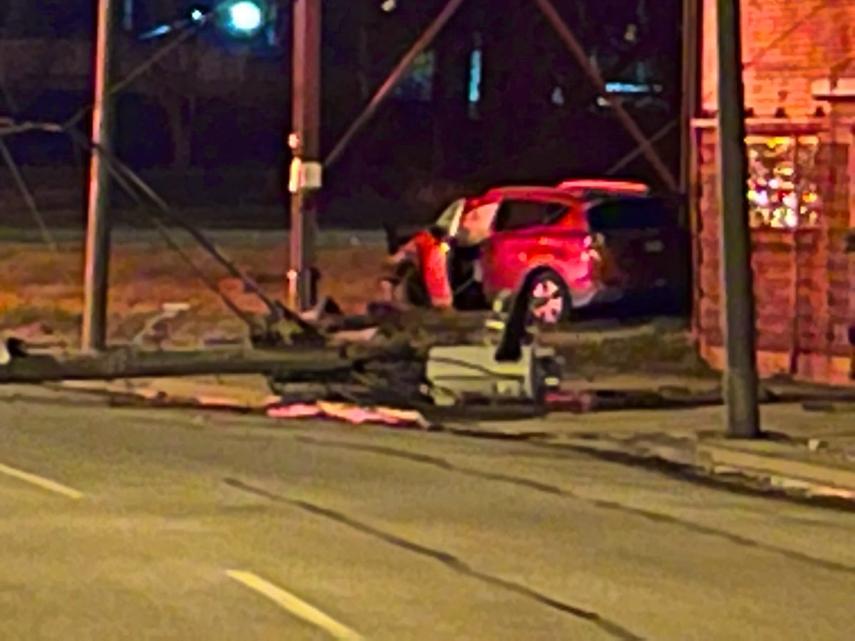 A car took out a power pole on the 13000 block of St Clair Avenue.Power lines are across the street and there is a large transformer oil spill causing Hazmat to be dispatched. A 23 year old female was transported in unknown condition. St Clair is closed from E131 to Glendale