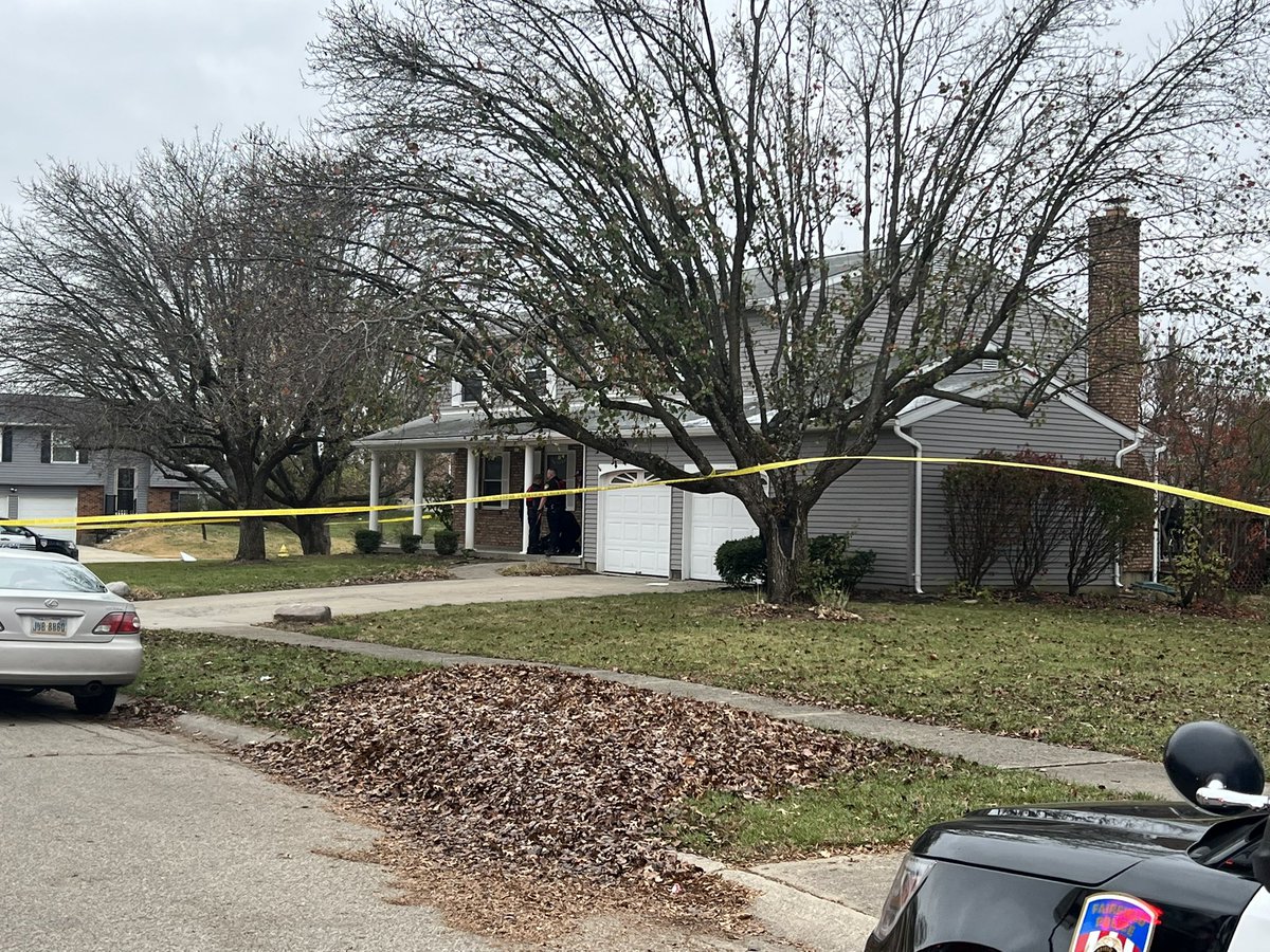 Officers are putting up crime scene tape around this house on Planet Dr. in Fairfield. Fire & police on scene