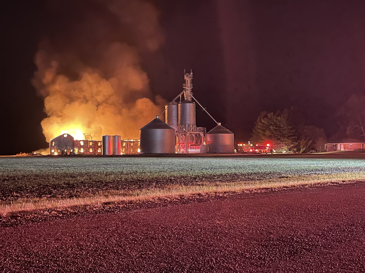 A  fire is burning at Whitmer Woodworks near Plain City.   No reports of any injuries 