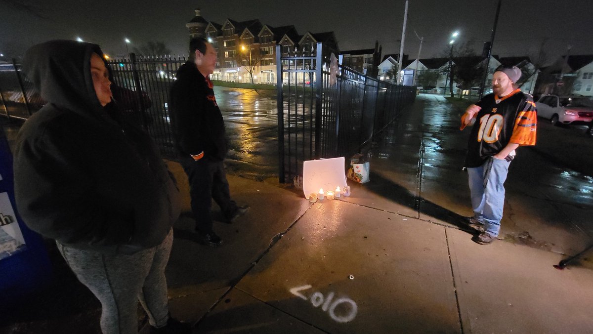 There's a candlelit vigil outside the hospital where Damar Hamlin was taken. It was started by Bills fans.  But Bengals fans kept it going in the rain for more than an hour