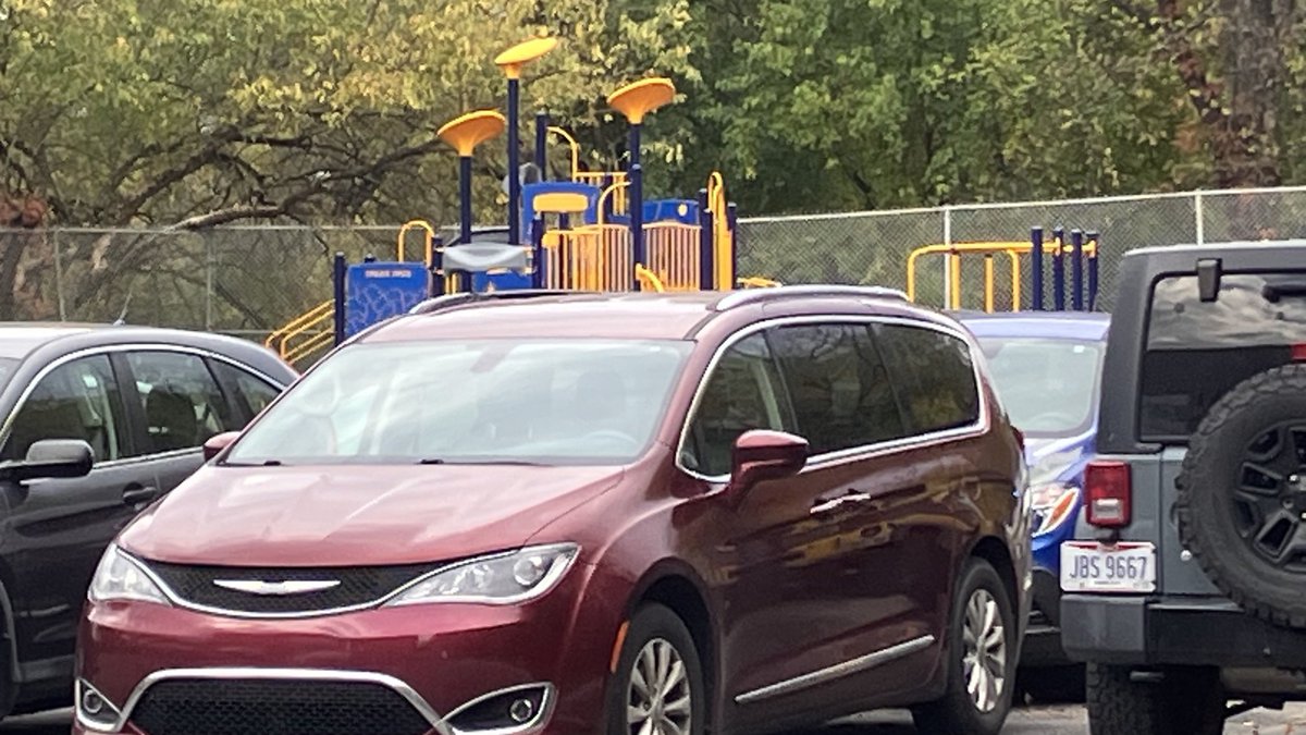 On the scene of a double shooting about 100 yards away from an elementary school. While the school was not involved, it went on lockdown just as children were arriving. Police say two adults were shot in the Kia Sol seen below, 1 fatally. Child in the car not injured