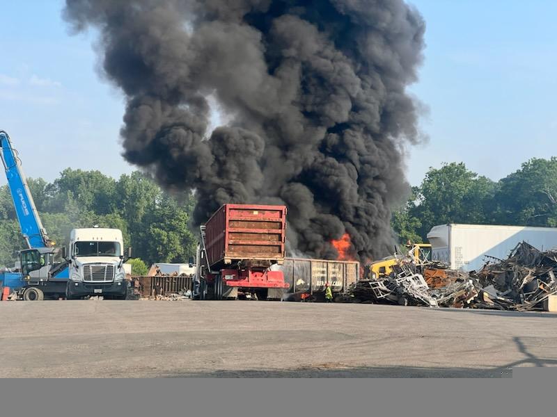 Union Township firefighters were called to Round Bottom Recycling Friday morning for the fire.