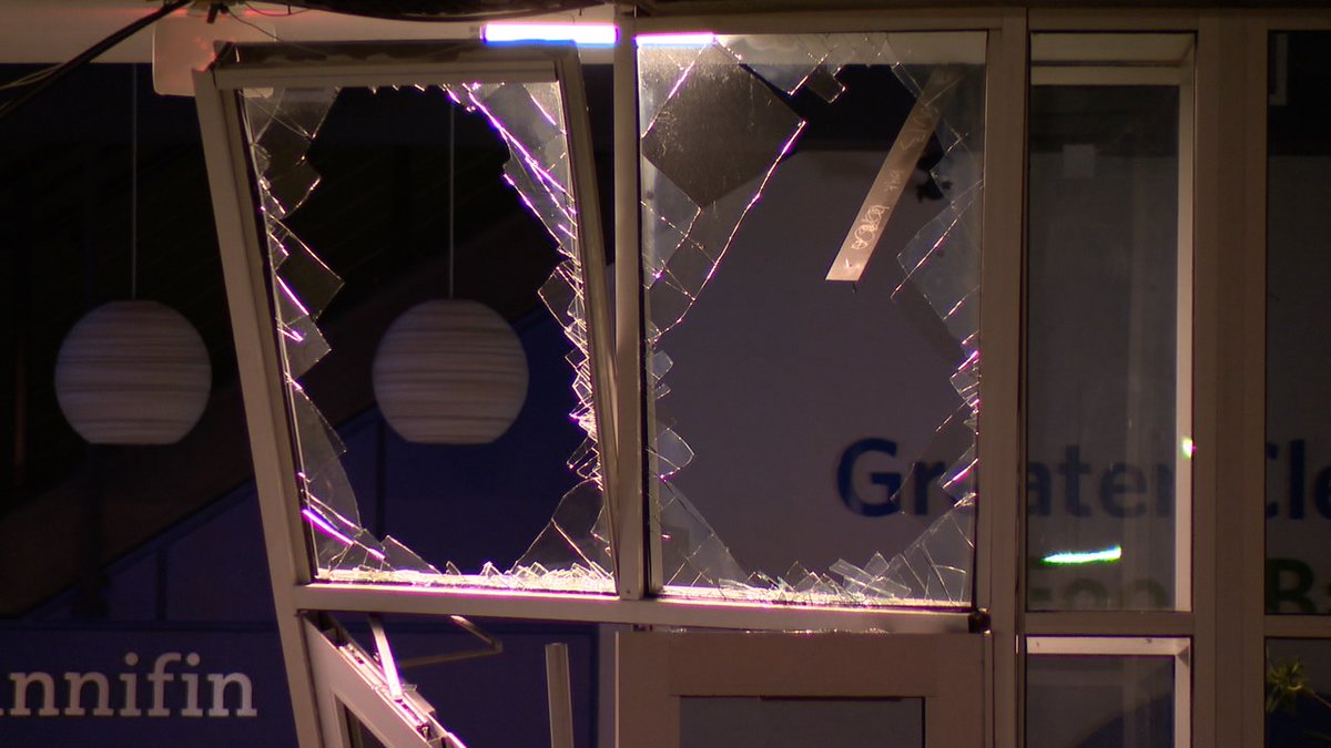 So a car is inside the lobby of the brand new Greater Cleveland Food Bank on Coit. CPD officers are inside clearing the building. More questions than answers at this point but an employee said this seems intentional and that the car does not belong to an employee