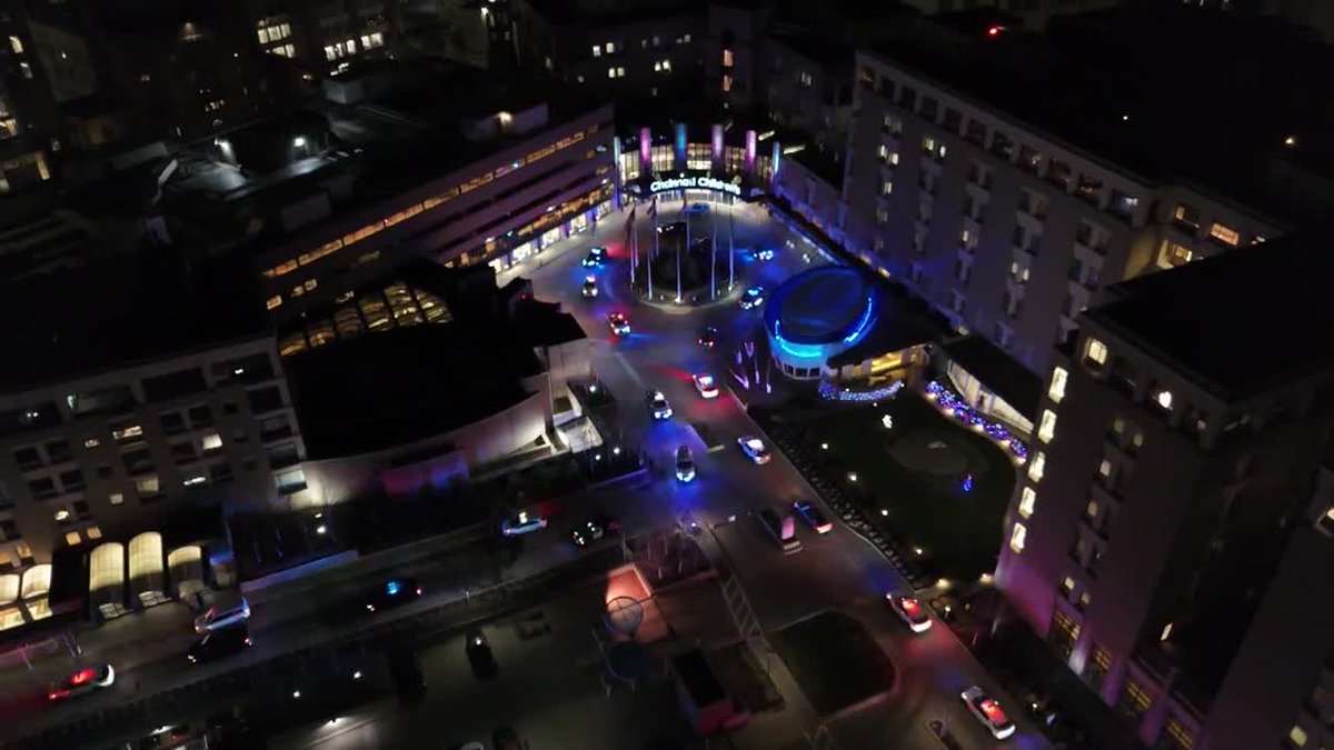 Dozens of police officers, sheriff's deputies, firefighters, and more came out to light up the night for patients at Cincinnati Children's Hospital and more