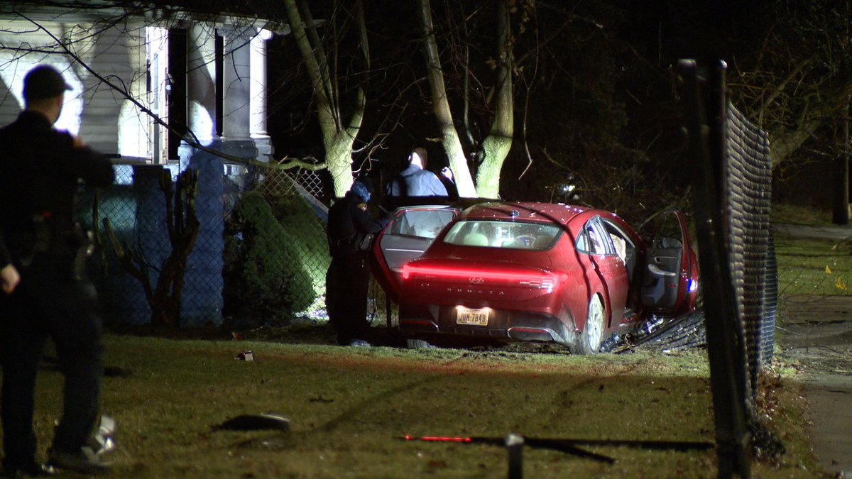 CPD investigating the shooting of a 15-year-old boy and crash on E99th south of Miles. EMS says the boy was in critical condition and taken to Metro. The car crashed through a fence at Calvary Cemetery and hit a tree. Car full of bullet holes