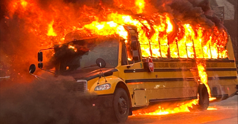 An emergency broke out Thursday morning on a school bus carrying children in Cleveland Heights, Ohio. An unexpected blaze — requiring a quick evacuation