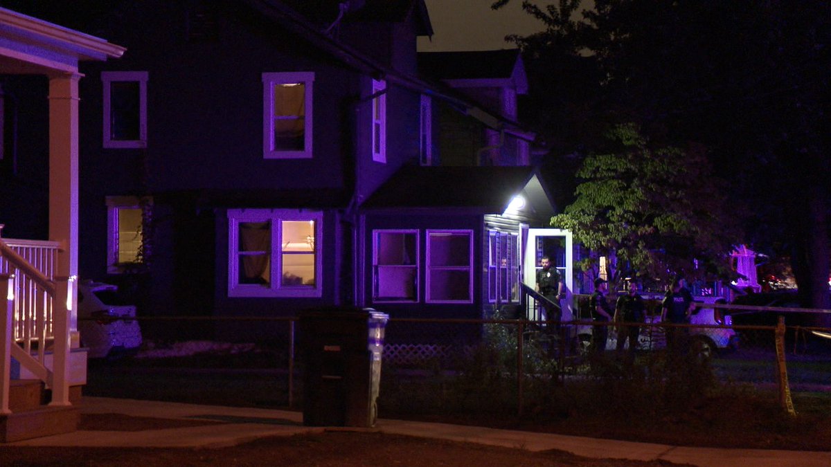 Akron police working a crime scene on Dayton Street overnight. this to be a shooting scene. Unknown number of victims or injuries