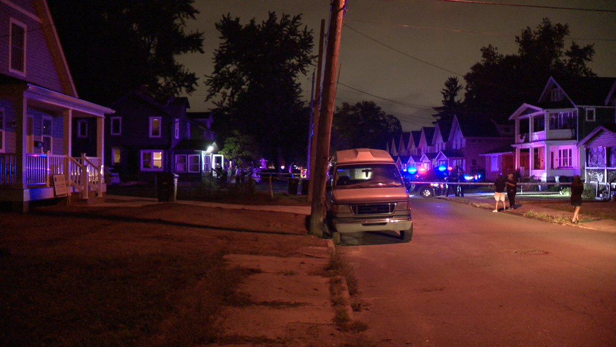 Akron police working a crime scene on Dayton Street overnight. this to be a shooting scene. Unknown number of victims or injuries