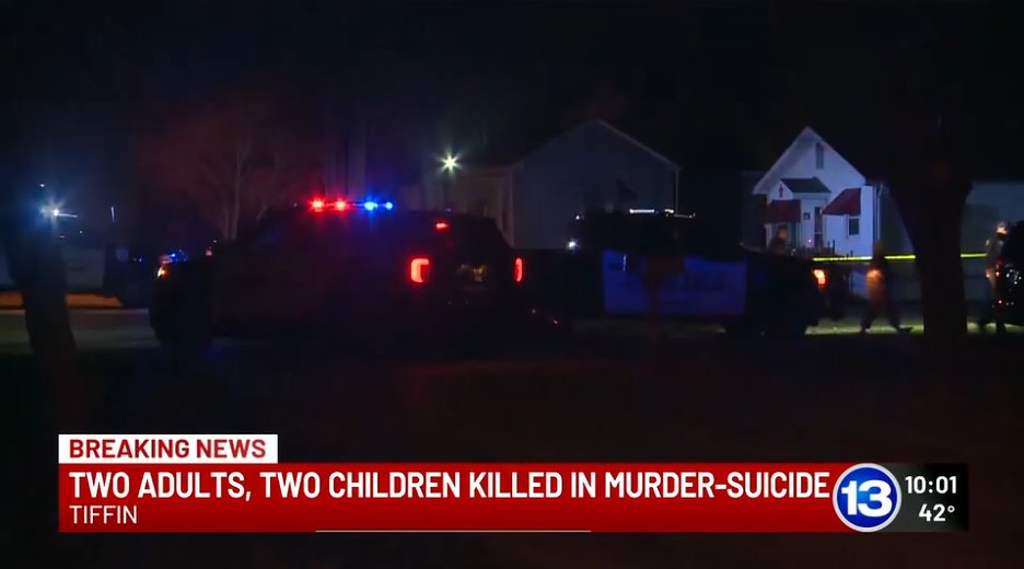 2 adults, 2 children shot and killed in murder-suicide at Tiffin, Ohio home.