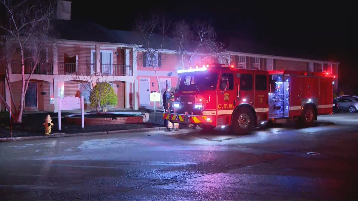 A child was hospitalized and firefighters rescued three people trapped in a basement during a fire in Cincinnati