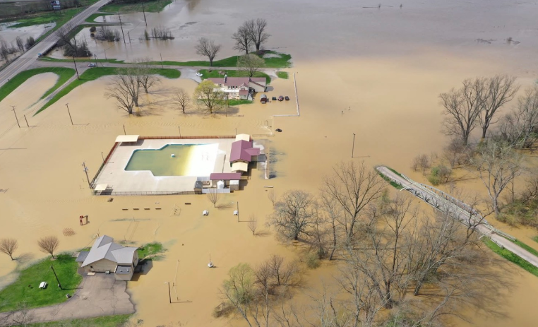 Drone shots show intense flooding in Millersburg, Ohio