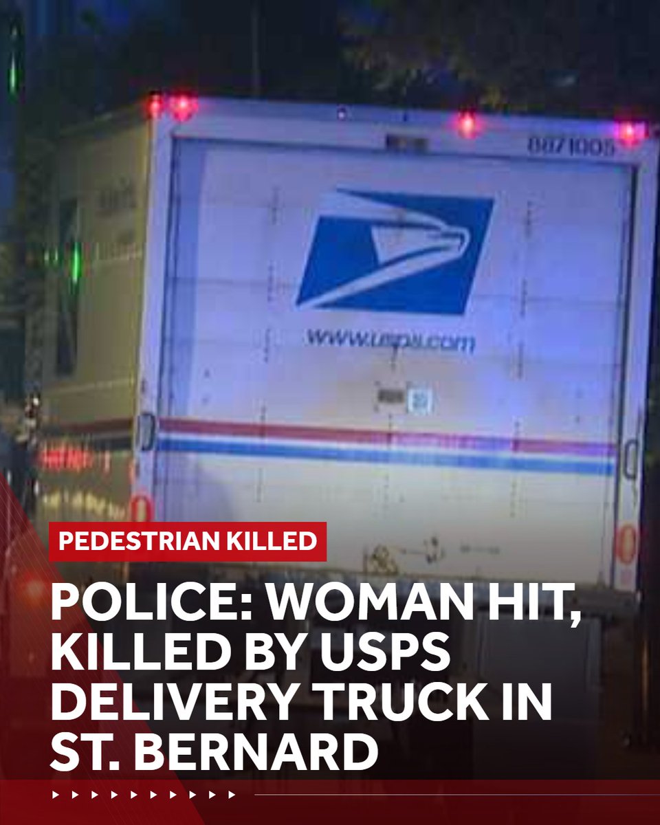 A woman has died after she was hit by a United States Postal Service delivery vehicle early Wednesday morning in St. Bernard