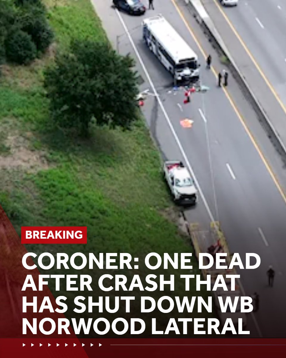 One person has died after a crash that has shut down the WB side of the Norwood Lateral.