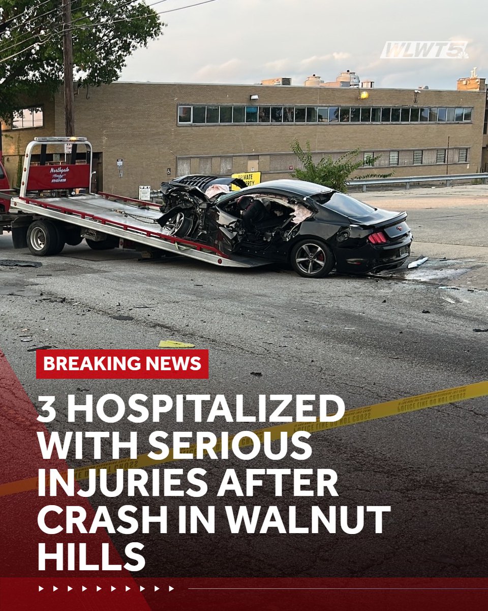 The Cincinnati Fire Department says that three people have been hospitalized after a crash in Walnut Hills.