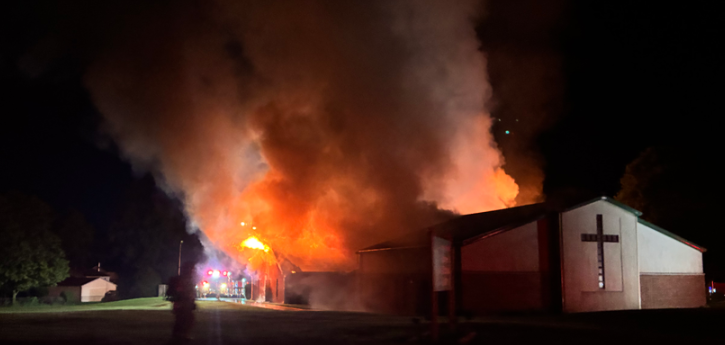Fire crews battle blaze at Cherry Creek of Christ