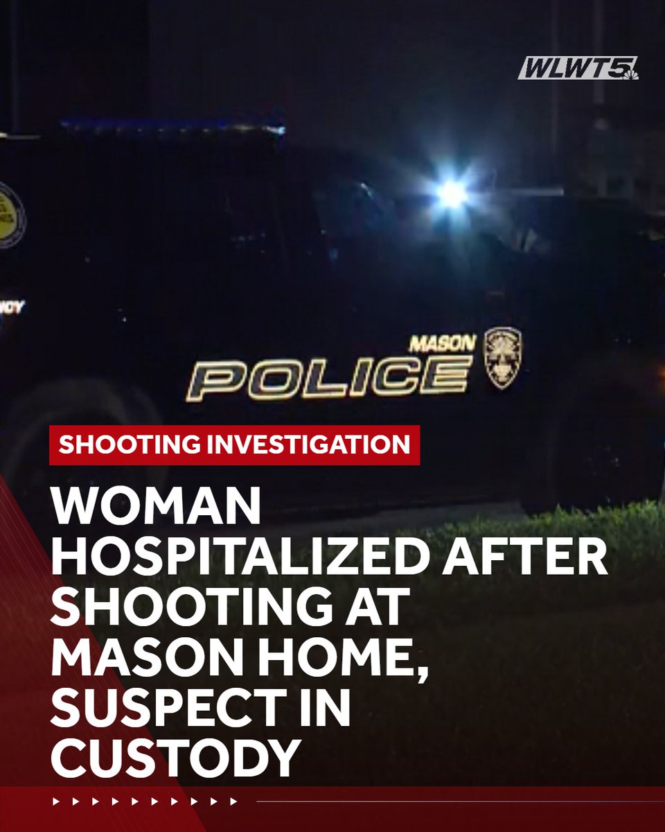 A woman was taken to a hospital and a suspect was arrested after a shooting at a home in Mason on Monday night